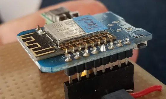 Wemos inserted into header